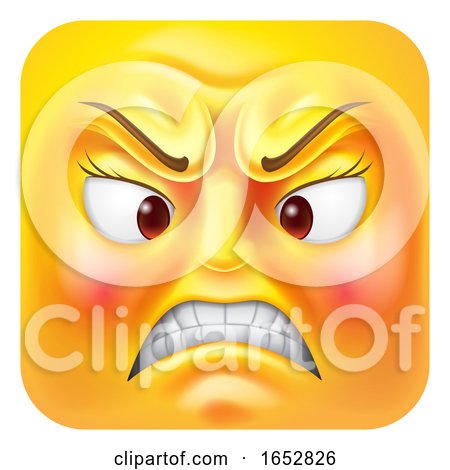 Angry Woman Emoji Emoticon Icon Cartoon Character by AtStockIllustration