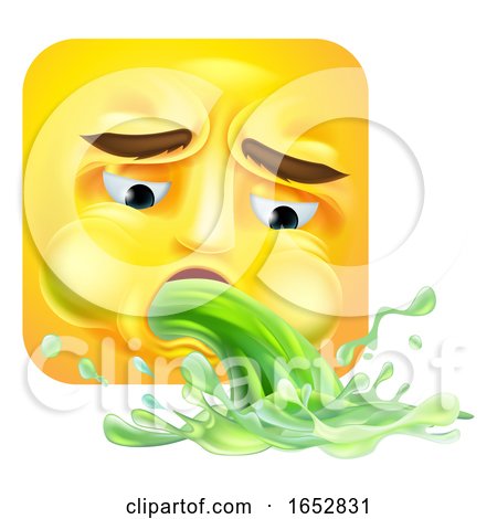 Vomiting Puking Emoji Emoticon Icon Cartoon by AtStockIllustration
