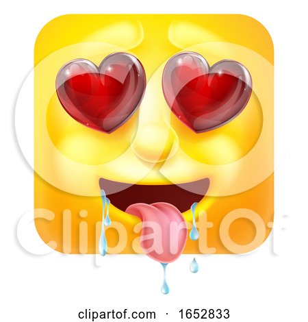 Love or Lust Emoji Emoticon Icon Cartoon Character by AtStockIllustration