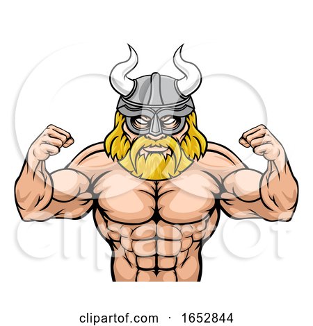 A Viking Warrior Gladiator Cartoon Sports Mascot by AtStockIllustration