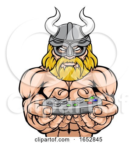 A Viking Warrior Gladiator Cartoon Sports Mascot by AtStockIllustration
