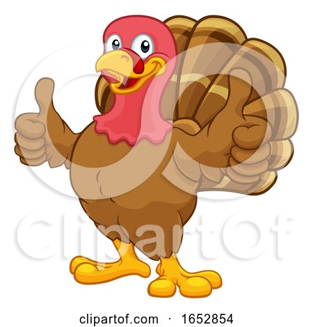 Turkey Thanksgiving or Christmas Cartoon Character by AtStockIllustration