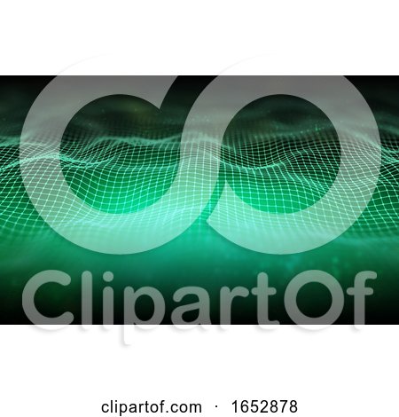 3D Abstract Background with a Digital Wireframe Landscape with Shallow Depth of Field by KJ Pargeter
