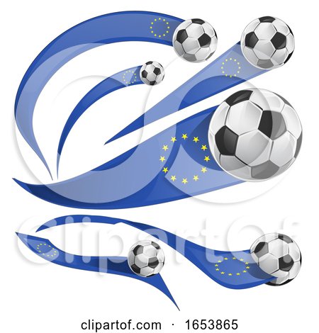 European Flag Banners with Soccer Balls by Domenico Condello