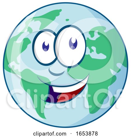 Cartoon Happy Earth Mascot by Domenico Condello