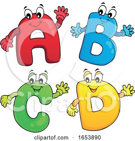 Cartoon ABCD Letter Characters by visekart