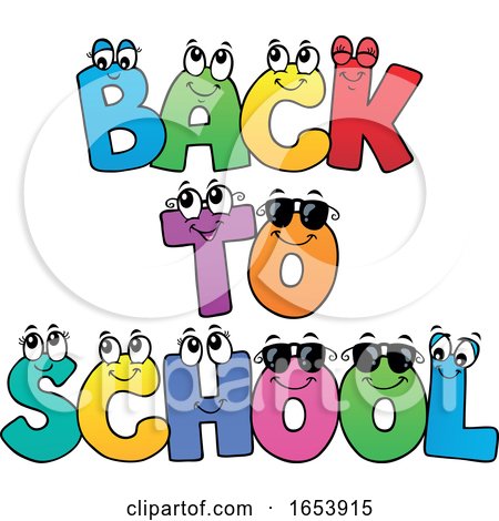 Cartoon Back to School Letter Characters by visekart