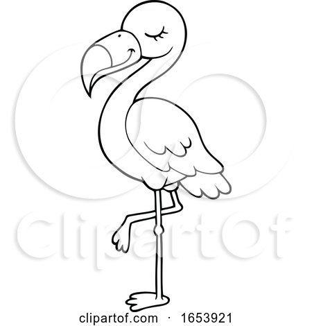 Cute Black and White Flamingo by visekart