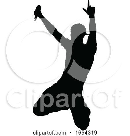 Singer Pop Country or Rock Star Silhouette by AtStockIllustration