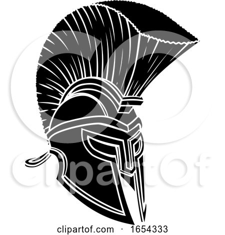 Gladiator Spartan Trojan Roman Helmet by AtStockIllustration