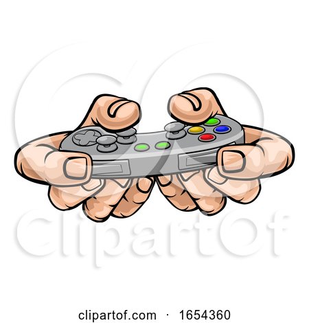 Gamer Hand Holding Video Gaming Game Controller by AtStockIllustration