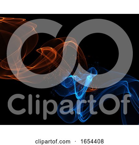 Abstract Background with Flowing Lines in Fire and Ice Colours by KJ Pargeter