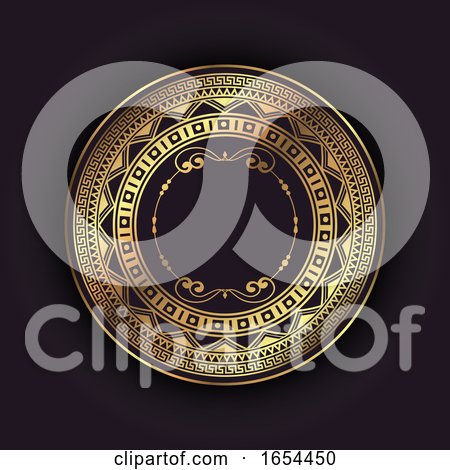 Elegant Background with Gold Circular Frame by KJ Pargeter