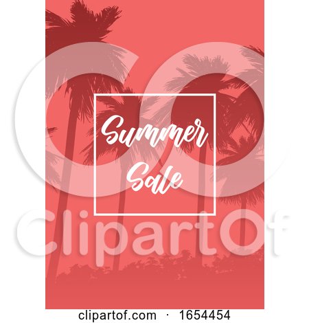 Summer Sale Background with Palm Tree Silhouettes by KJ Pargeter