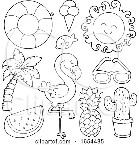 Black and White Summer Themed Items by visekart