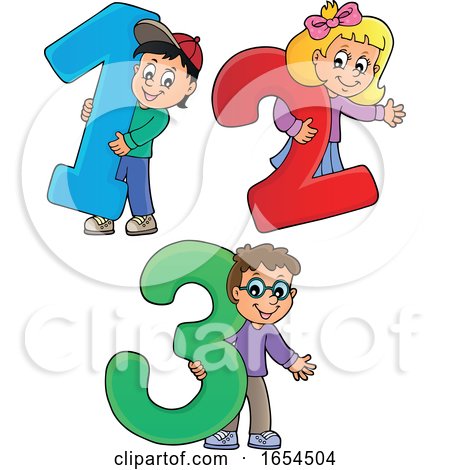 School Kids with Numbers by visekart
