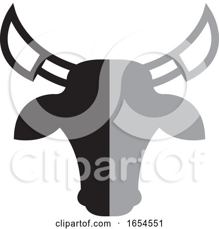 Grayscale Bull Head by Lal Perera