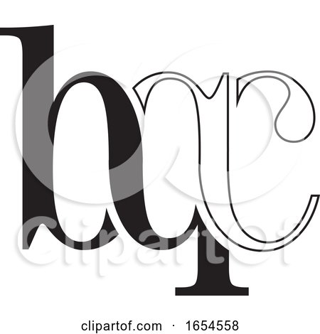 Black and White Abstract Letters Bqc Design by Lal Perera
