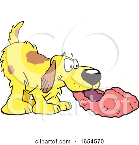 Cartoon Dog Fetching Slippers by Johnny Sajem