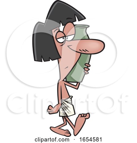 Cartoon Egyptian Carrying a Vase by toonaday