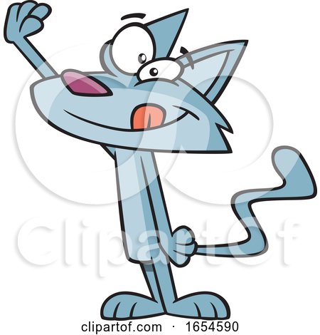 Cartoon Cat Giving a High Five by toonaday