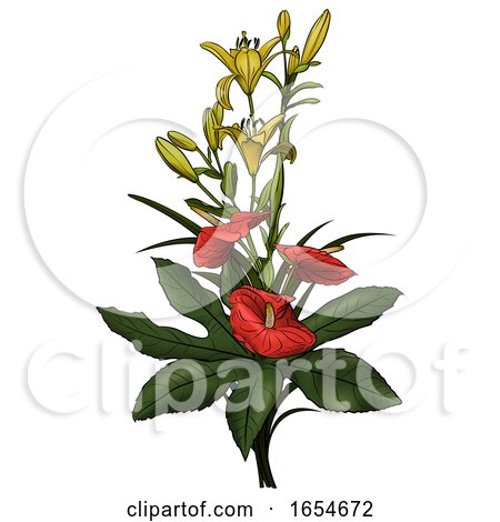 Tropical Flower Bouquet by dero