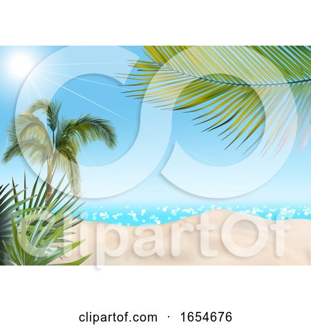 3d Tropical Beach Backdrop by dero
