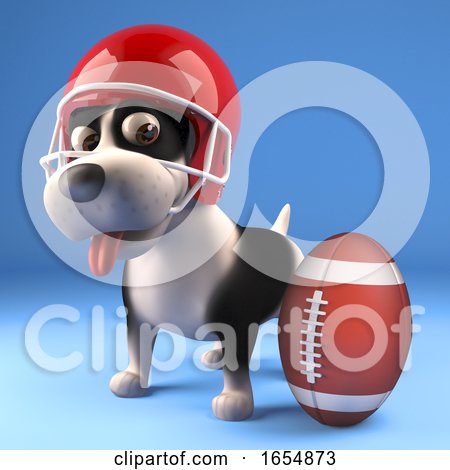 Cute Puppy Dog Wearing American Football Helmet and Looking at Ball, 3d  Illustration Posters, Art Prints by - Interior Wall Decor #1654873