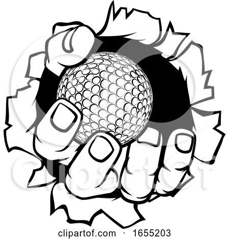 Golf Ball Hand Tearing Background by AtStockIllustration