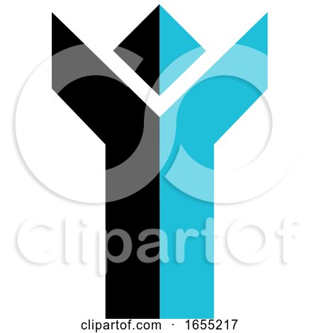 Abstract Blue and Black Cheering Person Icon by Lal Perera