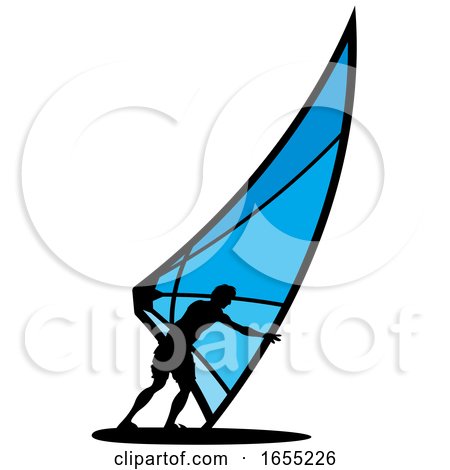Silhouetted Kitesurfer or Kiteboarder by Lal Perera