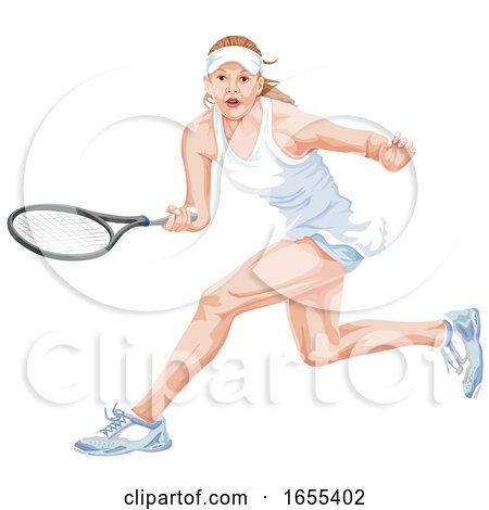 Woman Playing Tennis by Morphart Creations