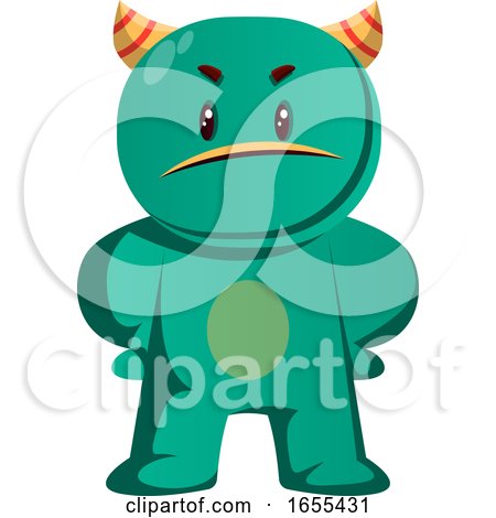 Green Monster Is Insulted Vector Illustration by Morphart Creations