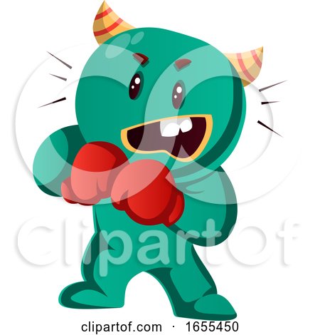 Green Monster Ready to Box Vector Illustration by Morphart Creations