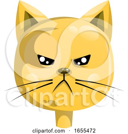 Angry Yellow Cat Vector Illustration by Morphart Creations