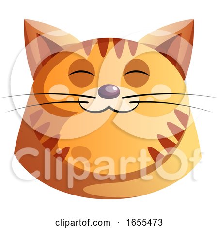 Happy Orange Cat Vector Illustration by Morphart Creations