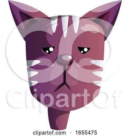 Cartoon Purple Cat Vector Illustration by Morphart Creations