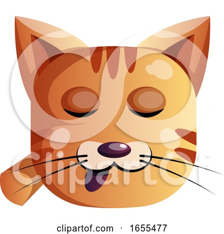 Sleepy Orange Cat Vector Illustration by Morphart Creations