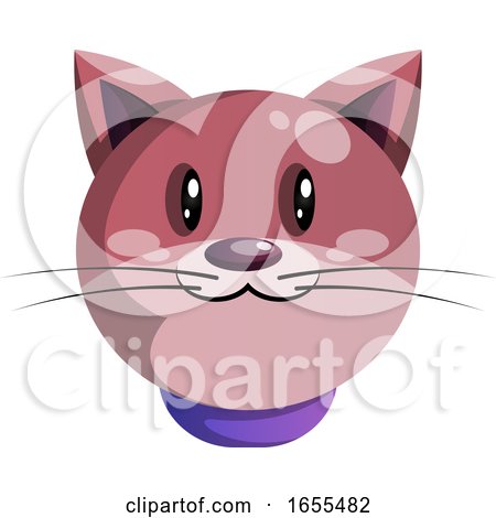 Simple Purple Cartoon Cat Vector Illustration by Morphart Creations