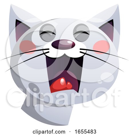Angry Grey Cartoon Cat Vector Illustration by Morphart Creations