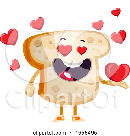 Bread in Love Illustration Vector by Morphart Creations