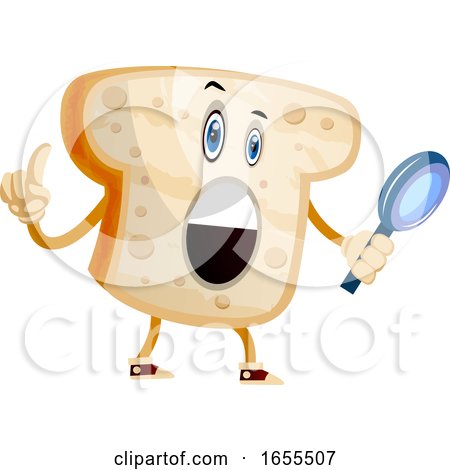 Bread with Magnifying Glass Illustration Vector by Morphart Creations