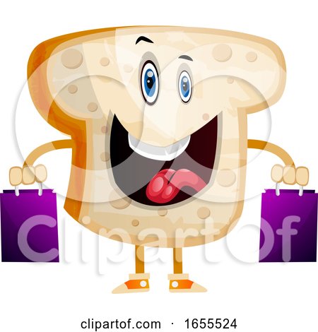 Shopping Bread Illustration Vector by Morphart Creations