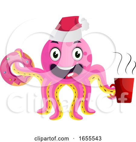 Pink Party Octopus Illustration Vector by Morphart Creations