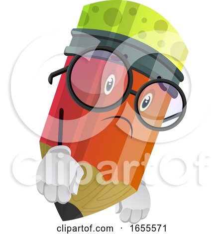 Red Pencil Look Disappointed Illustration Vector by Morphart Creations
