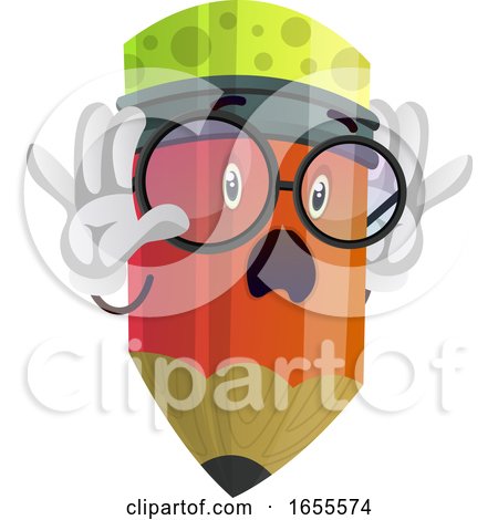 Red Pencil Looks Afraid Illustration Vector by Morphart Creations