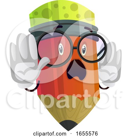 Pencil Holding His Hands up Illustration Vector by Morphart Creations