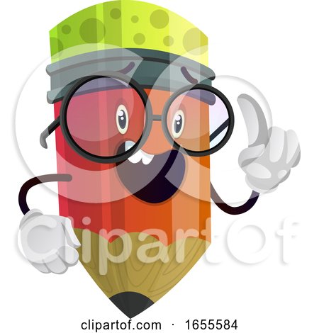 Red Pencil Looks like He Has Something to Say Illustration Vector by Morphart Creations