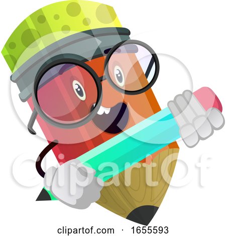 Red Pencil Holding Another Pencil in His Hands Illustration Vector by Morphart Creations