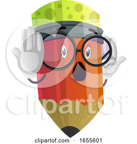 Red Pencil Looks Scared Illustration Vector by Morphart Creations